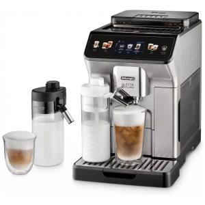 Máquina de Café Expresso Automática Multifuncinal com Tela LED e Sistema LatteCrema, 110V, De Longhi ECAM45055S, Preta e Prata