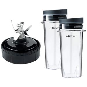 Peças de reposição para Nutri Ninja, Blender 6 Fins Blade Assembly e 2 Pack 16 oz Cup Set para BL770 BL780 BL660 Blender 3,35 polegadas