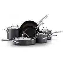 Conjunto de Panelas e Frigideiras Antiaderentes Anodizadas, 10 Peças, CALPHALON 2172338, Preto