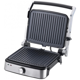 Vivicreate 5 em 1 Grill Elétrico de Contato em Aço Inoxidável para Panini com Placas Removíveis Antiaderentes e Temperatura Ajustável