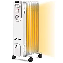 Aquecedor a Óleo Portátil, Silencioso COM 3 Configurações de Calor, 110V 1500W, COSTWAY 22610 CYPE CS, Branco