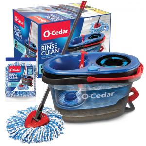 Mop Giratório de Microfibra com Sistema Flash Limp com Balde e 1 Refil Extra, O Cedar, Cinza