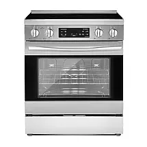 Fogão Elétrico de Piso VEVOR 76cm 4 Bocas Forno 136L 6 Grades Painel Touch Inox 110V