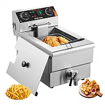 Fritadeira Elétrica Comercial VEVOR SC-101V 11L Inox Timer Controle de Temperatura 110V