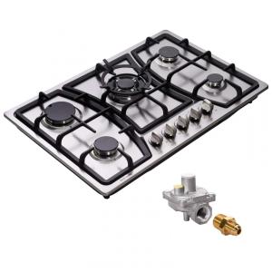 Cooktop a gás 76cm Deli-mate inox 5 queimadores selados 42718BTU conversível GN/GLP acendimento elétrico 110V