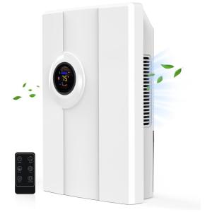 Desumidificador Portátil para Casa 2L Silencioso com Mangueira de Drenagem, Desligamento Automático, Temporizador e Área 50m2, BCJJ, Branco