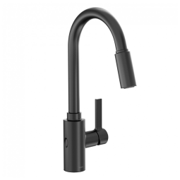 Torneira Cozinha com Sensor de Movimento e Pulverizador Pull Down, Moen 7882EWBL Genta LX, Preto Fosco