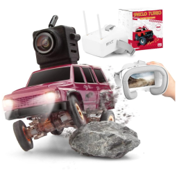 Mini Carrinho de Controle Remoto Off Road Scala 1:64 com Câmera e Óculos FPV, SNICLO, Vermelho