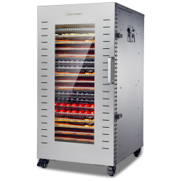 Desidratador de Alimentos Comercial com 22 Bandejas, Temperatura Ajustável, 6 Bandejas de Silicone, Ganchos e Rack Suspenso, 220V 2500W
