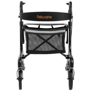 Andador Adulto Idoso com Assento, Suporta até 136 Quilos, FEITUOZHE, Preto