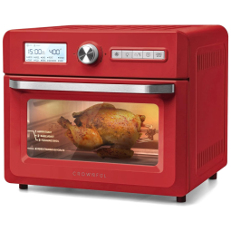 CROWNFUL Forno Elétrico de Bancada 19 L com 10 Funções e 8 Acessórios, 110V, Vermelho