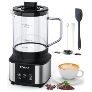 Espumador de Leite Elétrico 4 em 1 com Modo Automático, 110V, Pokna, Preto