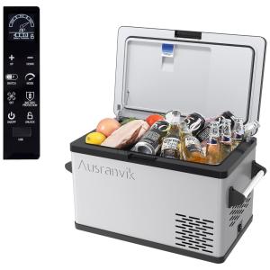 AUSRANVIK Cooler, Geladeira Elétrica Automotiva 37L Portátil, 12, 24V DC 100, 240V AC