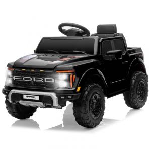 Carrinho Elétrico Infantil Licenciado Ford F150 Raptor 12V, com Controle Remoto, Luzes de LED, Música MP3, Cinto de Segurança 3 Pontos -