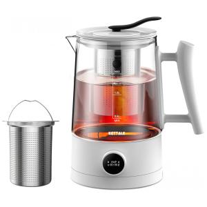 Chaleira Elétrica Ketalk 1.7L em Aço Inoxidável com Display LED e Desligamento Automático, 1000W, Branca, 110v, KETTALK, Branco