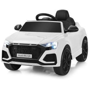 Carro Elétrico Infantil Audi Q8 Costzon a Bateria 12V 1 Assento com 3 Velocidades e Suspensão, Branco