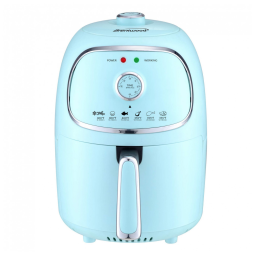 Fritadeira elétrica sem óleo Brentwood azul 2L 1200W circulação de ar quente timer 30 minutos controle de temperatura 110V