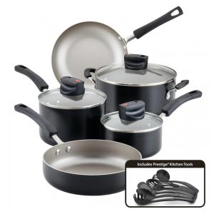 Conjunto de Panelas e Frigideiras Antiaderentesb, 9 Peças, FARBERWARE 22397, Preto