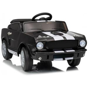 Carro Elétrico Infantil 12V INFANS Shelby Licenciado, Controle Remoto, Bluetooth, Suspensão, Cinto de Segurança, 3 Velocidades, Preto