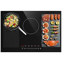 Cooktop Elétrico de Indução 30" 76cm com 5 Queimadores e 9 Níveis de Potência, 9000W 220V, GTKZW, Preto