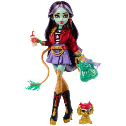 Boneca Monster High Jinafire Long com Pet Cloudy “Yun Yun” e 7 Acessórios – Colecionável