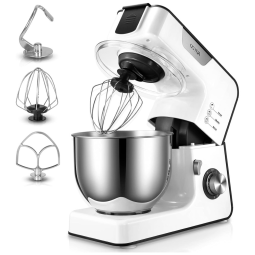 Batedeira Elétrica de Bancada 5L com 8 Velocidades, 550W, Branca, 110v, OSTBA FM101, Branco