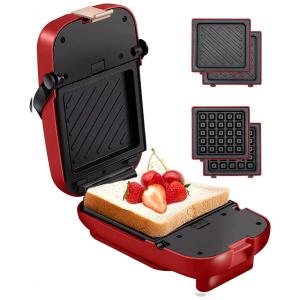 Sanduicheira 2 em 1 com Placas Antiaderente 110V 650W, VCJ, Vermelho