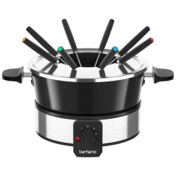 Panela de Fondue Elétrica com 10 Garfos Aço Inoxidável, 1000W, 110v, BEFANO, Preto