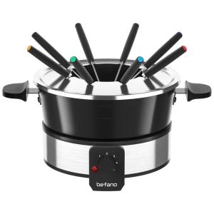 Panela de Fondue Elétrica com 10 Garfos Aço Inoxidável, 1000W, 110v, BEFANO, Preto