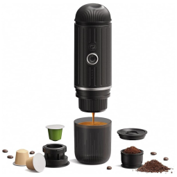 Mini Máquina de Café Portátil 19 Bar com Carregamento USB-C e Compatível com Café Moído e NESPRESSOpods para Viagens, Acampamento e Casa
