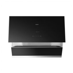 Coifa de embutir 76cm Robam preta aço inox 304 vidro temperado motor BLDC 1100 CFM controle por gestos 3 velocidades 110V