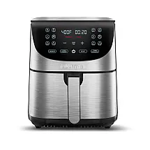 Fritadeira Elétrica AirFryer 7L com Painel Digital e Temporizador, 1500W, 110v, GOURMIA, Prateado