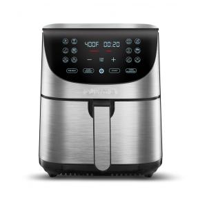 Fritadeira Elétrica AirFryer 7L com Painel Digital e Temporizador, 1500W, 110v, GOURMIA, Prateado