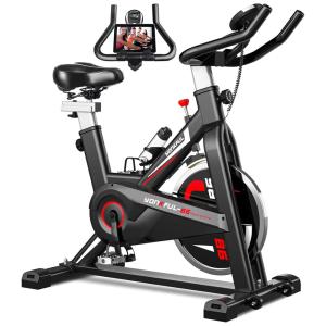 Bicicleta Ergométrica com Suporte para Tablet e Banco Ajustável, 110v, YONKFUL B6, Preto