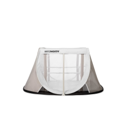 AeroMoov Instant Travel Crib Portable, Lightweight, Instant Setup Play Yard with Soft Mattress Certified Baby Safe White Sand