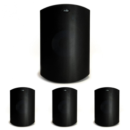 Caixa acústica outdoor Polk Audio Atrium 8 SDI preta, woofer 165 mm, 2 tweeters 25 mm, estéreo/mono, kit com 4 caixas, montagem Speed-Lock