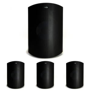 Caixa acústica outdoor Polk Audio Atrium 8 SDI preta, woofer 165 mm, 2 tweeters 25 mm, estéreo/mono, kit com 4 caixas, montagem Speed-Lock