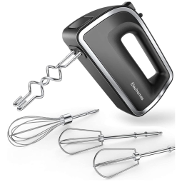 Batdeira de Mão com 5 Velocidades e Acessórios em Aço Inoxidável, 250W, 110v, ELECHOMES HM11132, Preto