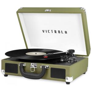 Vitrola Toca Discos 3 Velocidades, com Bluetooth, 45 RPM, 110v, VICTROLA VSC 550BT GRO, Verde