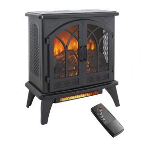 Lareira Elétrica Portátil com Brilho Ajustável, Chamas Realistas 3D e Controle Remoto, 110V 1500W, Innoflame, Preta