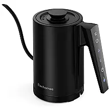 Gooseneck Chaleira Elétrica de 0.8L, Aço Inoxidável, 1000W, 110v, ELECHOMES MTS 0801, Preto