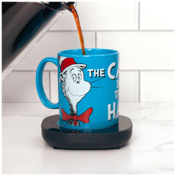 Aquecedor de Caneca, Tema Dr. Seuss Cat in The Hat com Desligamento Automático, Inclui Caneca, 16W, Uncanny Brands, Azul Claro
