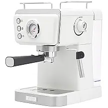 Máquina de Café Expresso 1.5L 20 Bar em Aço Inoxidável com Vaporizador de Leite, 110V 1350W, HADEN, Branca