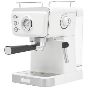 Máquina de Café Expresso 1.5L 20 Bar em Aço Inoxidável com Vaporizador de Leite, 110V 1350W, HADEN, Branca