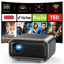 Projector 4K NICPOW Cinza WiFi 6 Bluetooth Auto Foco E1 240V