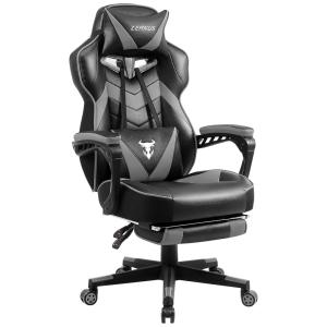 Zeanus Cadeira de Escritório Gamer Ergonômica, Reclinável e Giratória com Apoio Lombar, Preta