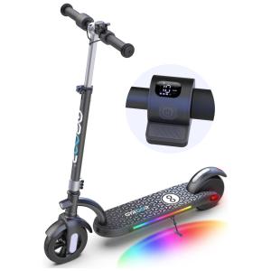 Patinete Elétrico para Crianças de 8 a 12 anos com Display de LED, Peso Max 80kg, Gyroor, Preto e Azul
