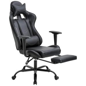 Cadeira de escritório Cadeira de jogos para PC Cadeira de mesa ergonômica executiva de couro PU cadeira de computador com apoio lombar