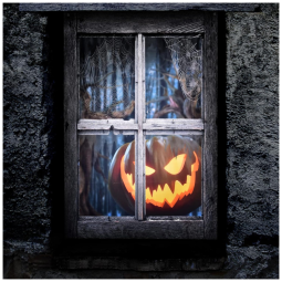 Cortina de Abóbora para Pendurar na Janela Decoração para Festa de Halloween