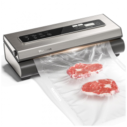 Seladora a Vácuo Automática para Alimentos Secos e Úmidos em Aço Inoxidável com 2 Rolos de Saco e 5 Sacos Pré Cortados, 110V, Mesliese